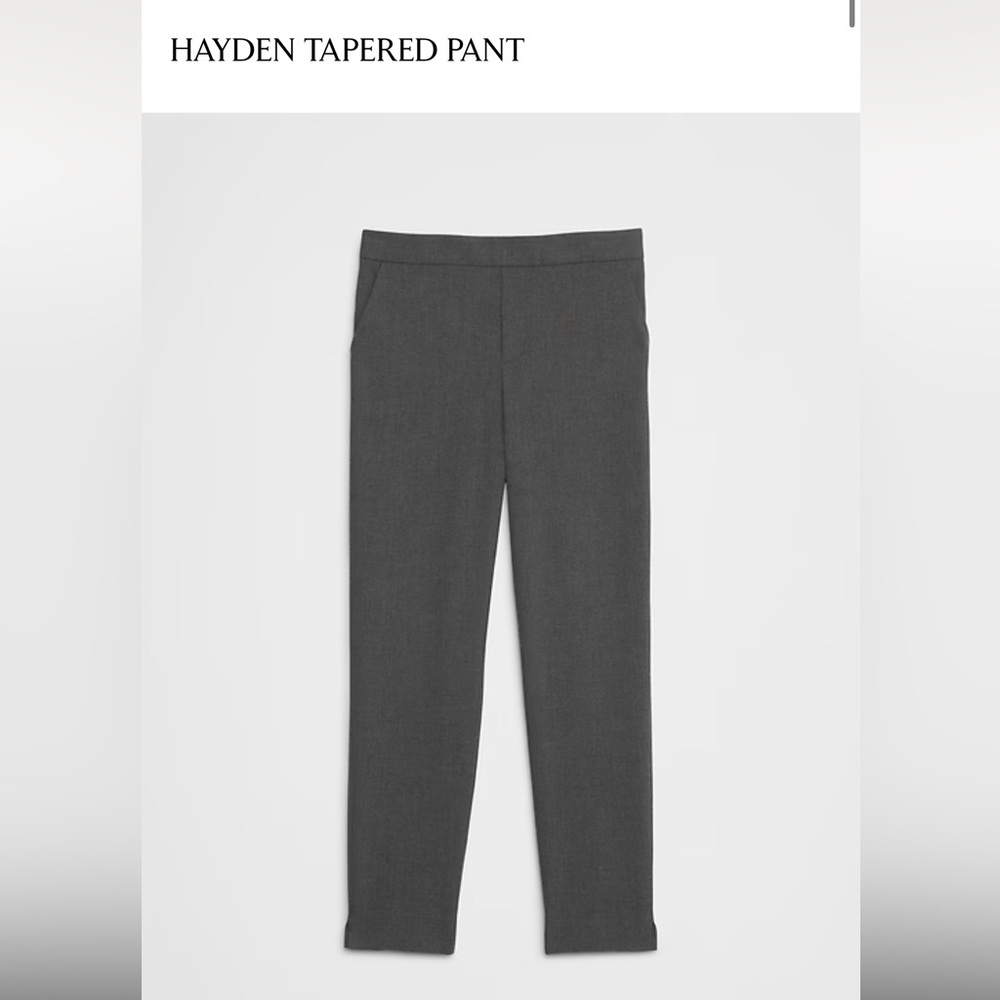Banana Republic Factory Hayden Tapered Pants 14 Charcoal Heather NWT